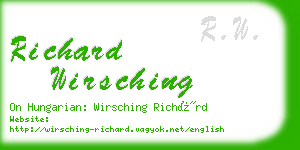 richard wirsching business card